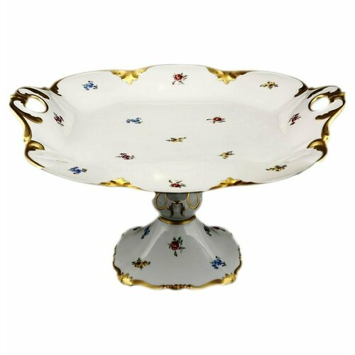 Поднос 32 см квадратный нн с ручками Chodov Корона Мелкие цветы Матовое золото 165997 17040₽