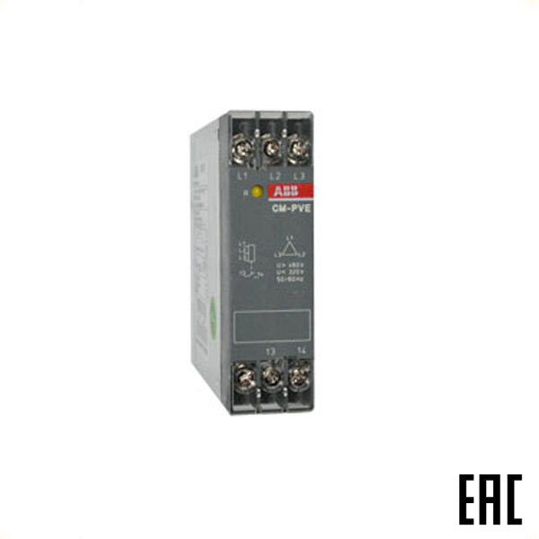 1SVR550871R9500 Реле контроля напряжения CM-PVE (контроль 3 фаз) (контроль Umin/max L1- L2-L3 320-460В AC) 1НО контакт ABB - фото №10