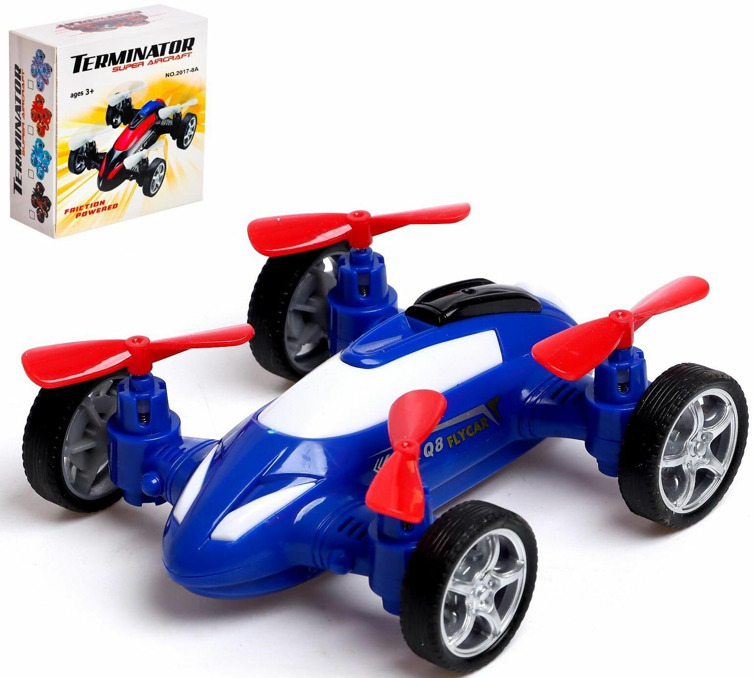 Инерционная машинка-квадрокоптер "Скай", пластиковый игрушечный транспорт, детская игрушка с инерционным механизмом, микс
