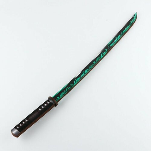 Сувенирное деревянное оружие Катана зеленый ветер, 65см