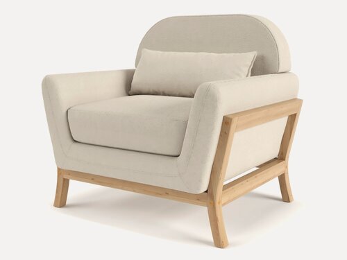 Изображение товара Кресло мягкое Эрлинг Ivory, шенилл мягкое, для дома, для гостиной, для отдыха дома, на балкон, скандинавский лофт