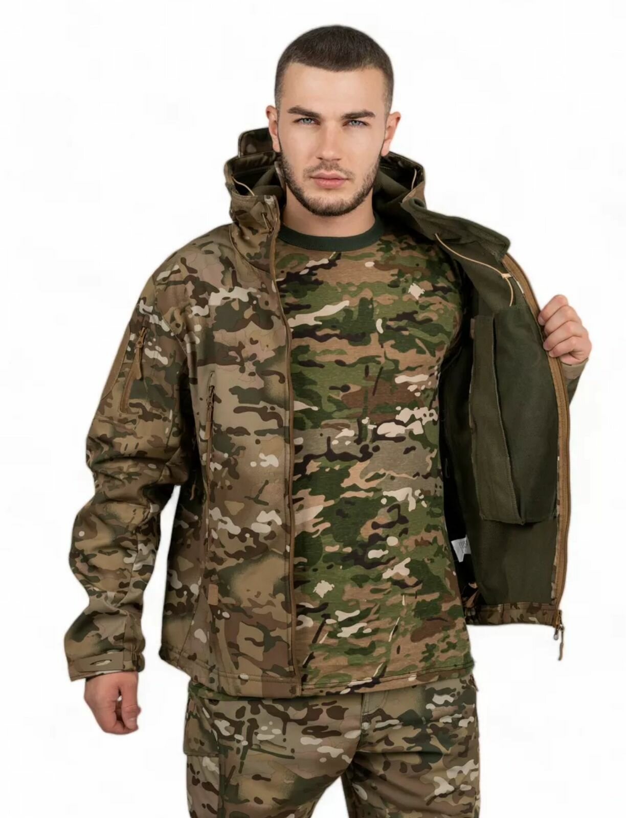 Тактический костюм SoftShell для мужчин XL мультикам