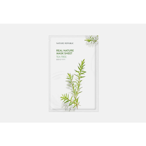 Тканевая маска для лица с экстрактом чайного дерева Nature Republic Real Nature Mask Sheet Tea Tree / количество 1 шт уход за телом медикомед масло чайного дерева