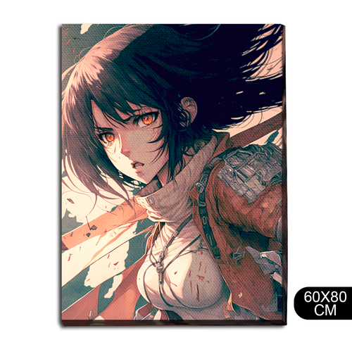 Картина интерьерная на холсте аниме Атака титанов Микаса Аккерман - 61 В 80x60 1690₽