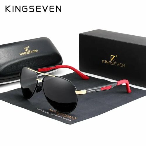 солнцезащитные очки kingseven n 5777 black silver серебряный Солнцезащитные очки KINGSEVEN, черный