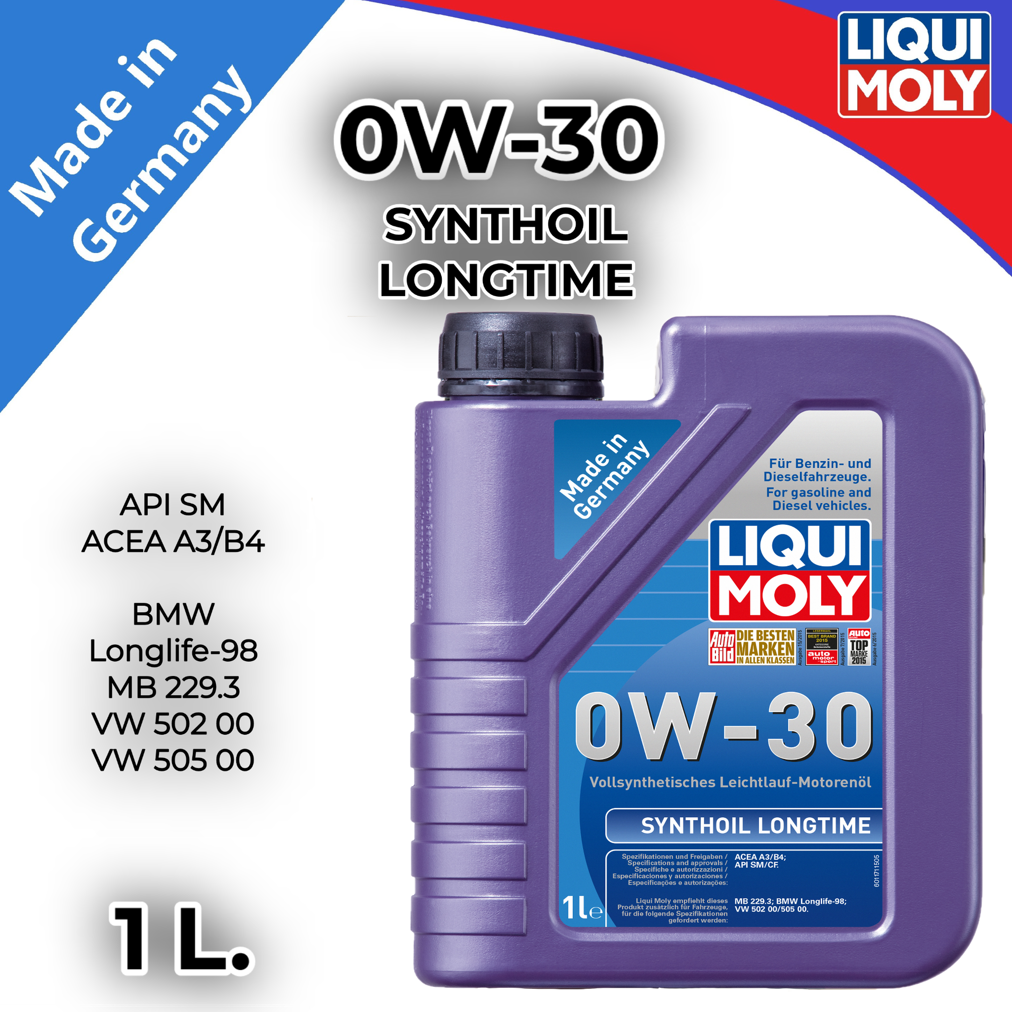 Liqui Moly Synthoil Longtime 0W-30 Синтетическое моторное масло 1л