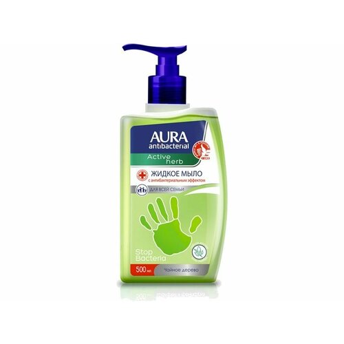 Жидкое мыло c экстрактом чайного дерева Aura Antibacterial Active Herb