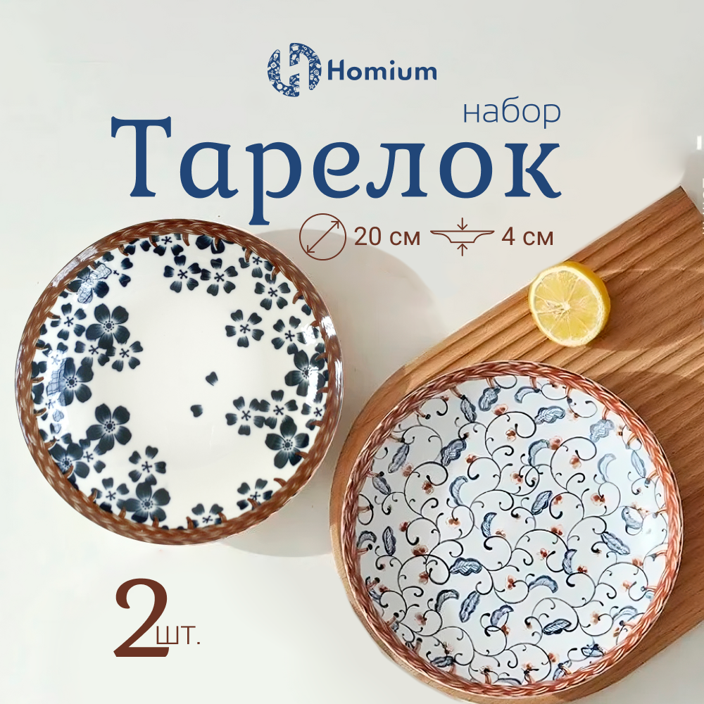 Тарелка Homium Kitchen Japanese Collection Очарование D20см цвет синий/белый