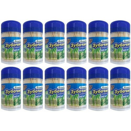 Gloss Зубочистки, бамбук, 280 штук, 12 упаковок /