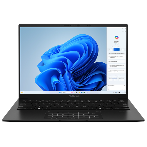 Ноутбуки ASUS Zenbook 14 OLED UM3406HA-QD015W AMD Ryzen 7 8840HS /LPDDR5X 16GB/1TB M.2 SSD/14 OLED WUXGA BEND GLARE//WIN11 HOME/ Black/1,28Kg/RU_EN_Keyboard (90NB1271-M003F0)