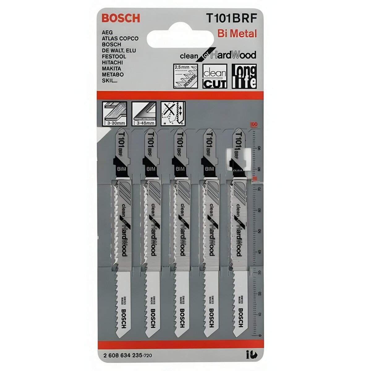 Полотно пильное T 101 BRF Clean for Hard Wood (5 шт.) BOSCH 2608634235