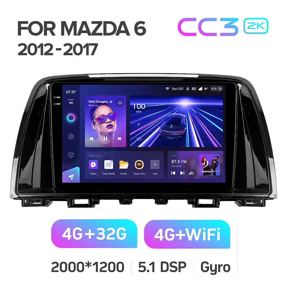 Магнитола Teyes CC3 4/32 2K-display Mazda 6 GL GJ 2012-2017