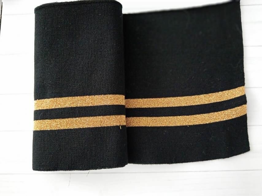 Подвяз для одежды манжет "черный С бронзовым золотом" ширина 14см, длина 105см