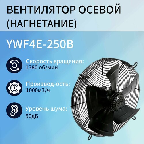 Вентилятор 250 мм осевой нагнетание вентилятор осевой ywf4e 300s 220v всас