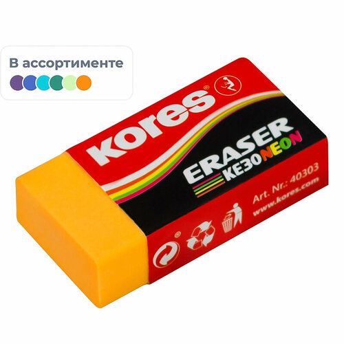 Ластик Kores прямоугольный КЕ-30 13 шт блистер в ассортименте 190₽