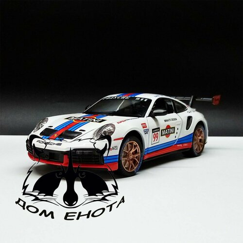 Машинка Porsche 911 GT3. Инерционная коллекционная модель Порше 911 GT3. Машинка игрушечная металлическая 1:24 металлическая машинка игрушка 1 36 2010 porsche 911 gt3 rs порше 12 5 см инерционная серый