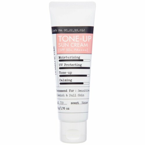 Derma Factory Солнцезащитный крем для лица с легким тонирующим эффектом Inorganic Tone-Up Sun Cream SPF 50 50 мл 3452₽