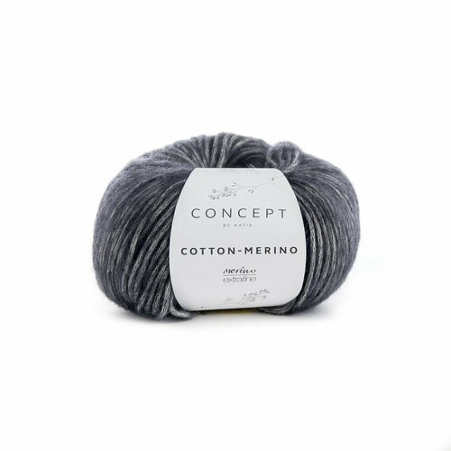 Пряжа для вязания Katia Cotton-Merino (107 Dark grey)