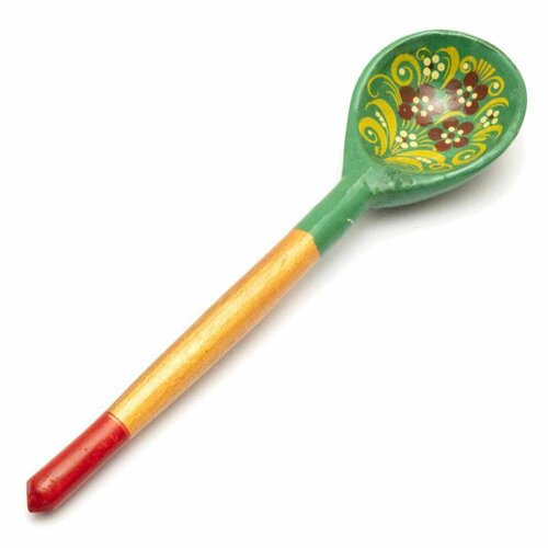 Деревянная ложка чайная с росписью - Зеленушка 15 см 499₽