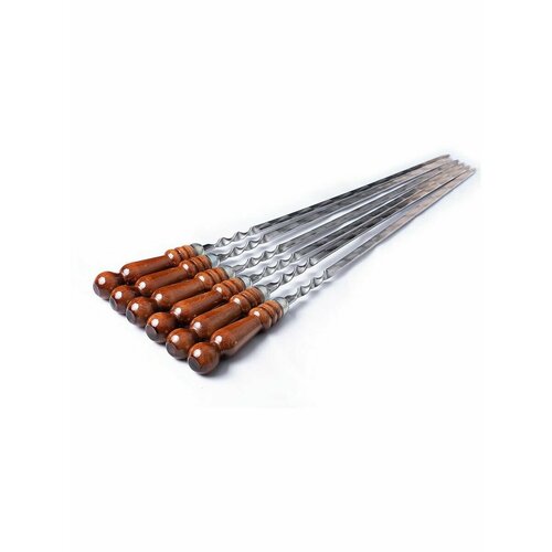 Шампуры с деревянной ручкой крепкие 65 см 6 штук 1000₽