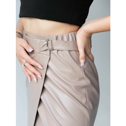 Юбка, размер 44, коричневый женская джинсовая юбка с принтом новая модная юбка трапециевидной формы в стиле ретро с одним шагом и разрезом весна лето
