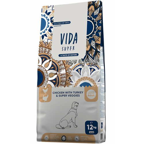 VIDA SUPER ADULT DOG MEDIUMLARGE CHICKEN TURKEY SUPER VEGGIES взр соб средкруп курица индейк овощи 6500₽