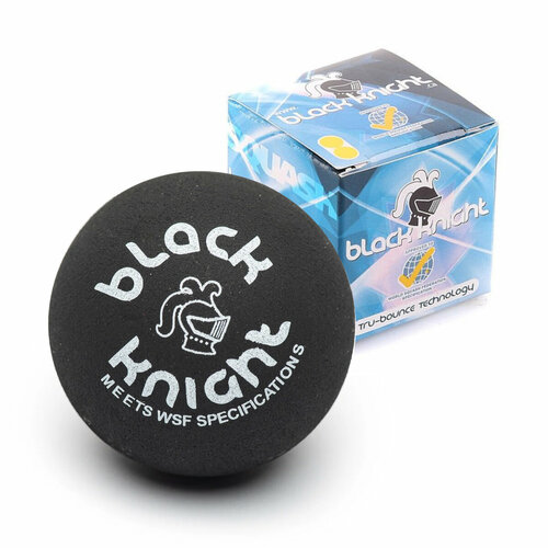 Мячи для сквоша BlackKnight Double Yellow Dot x1, Black мячи для сквоша dunlop 1 yellow competition x1