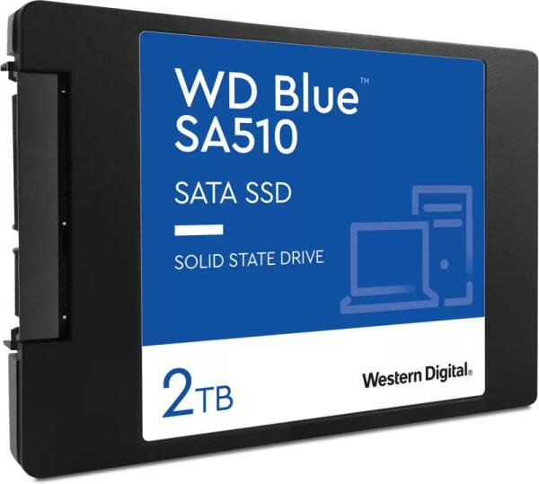 Твердотельный накопитель/ WD SSD Blue, 2.0TB, 2.5 7mm, SATA3, R/W 560/530MB/s, IOPs 95 000/84 000, TBW 500, DWPD 0.1 (12 мес.)