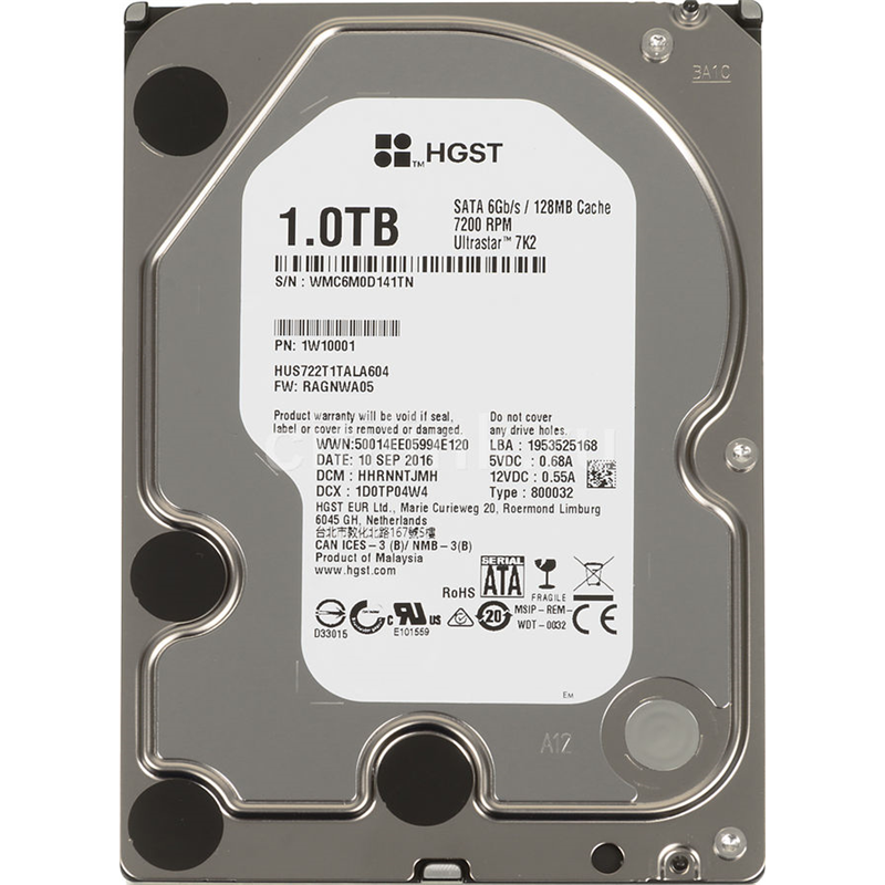 Жесткий диск/ HDD WD SATA Server 1Tb 3.5" 7200 6Gb/s 128Mb 1 year warranty