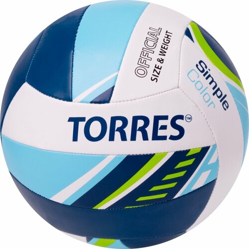 Мяч волейбольный TORRES Simple Color V323115, размер 5 мяч волейбольный torres simple размер 5 синтетическая кожа тпу машинная сшивка бутиловая камера бело че