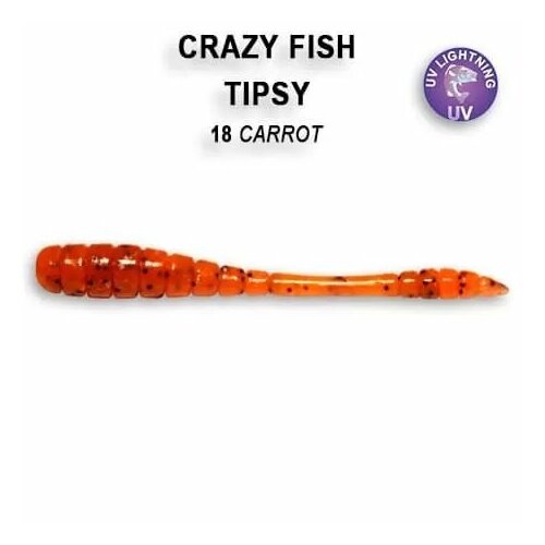 Силиконовая приманка мягкая съедобная Crazy Fish Tipsy 2 50 мм 9-50-18-6 8 шт. силиконовая приманка мягкая съедобная crazy fish tipsy 2 50 мм 9 50 м20 6 8 шт