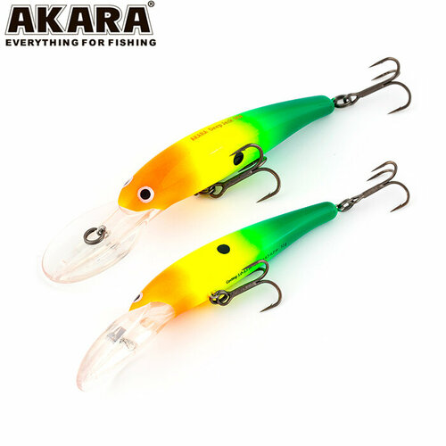 Рыболовная приманка на судака, окуня, щуку Воблер Akara Deep Jeck 90F 90мм. 12г. №A21