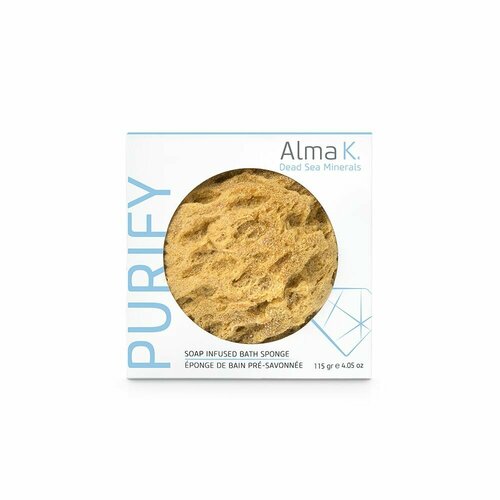 ALMA K. Очищающая губка с мылом для душа Soap Infused Bath Sponge