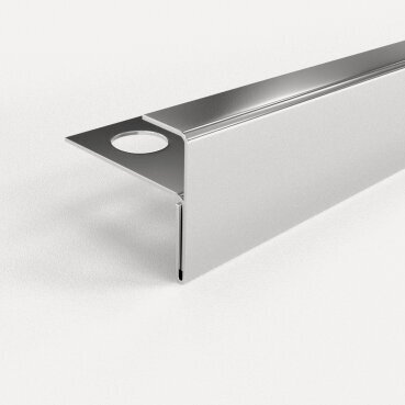 Изображение товара Профиль F-образный для плитки 8 мм Лука ПУ13-8, длина 2,7 м, нержавеющая сталь полированная