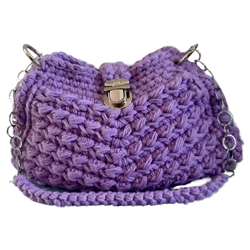 Сумка клатч , фактура вязаная, фиолетовый
