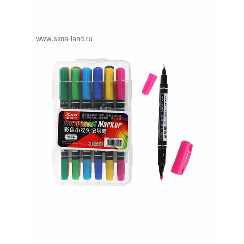 Набор маркеров перманентных 12 цветов двусторонних 05-1 мм 857₽
