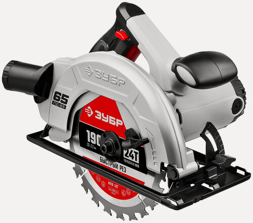 Изображение товара Дисковая (циркулярная) пила Зубр 90°-65 мм, диск 190 мм, 1600 Вт