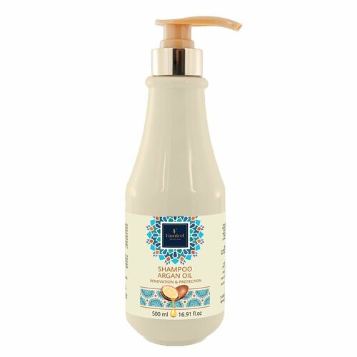 Famirel Шампунь для волос с Аргановым маслом, защита и восстановление Argan, 500 мл