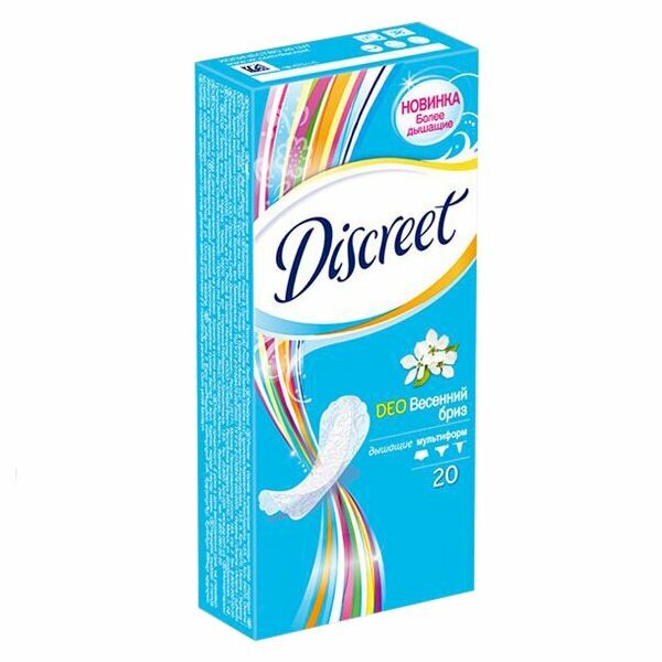 Женские ежедневные прокладки Discreet Multiform Весенний Бриз, 20 шт.