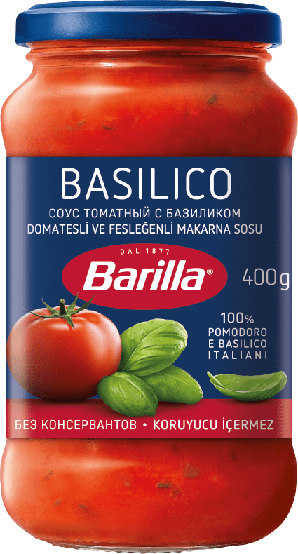 Соус Томатный со свежим Базиликом "Basilico" Barilla для пасты и пиццы, 400г — фото 1