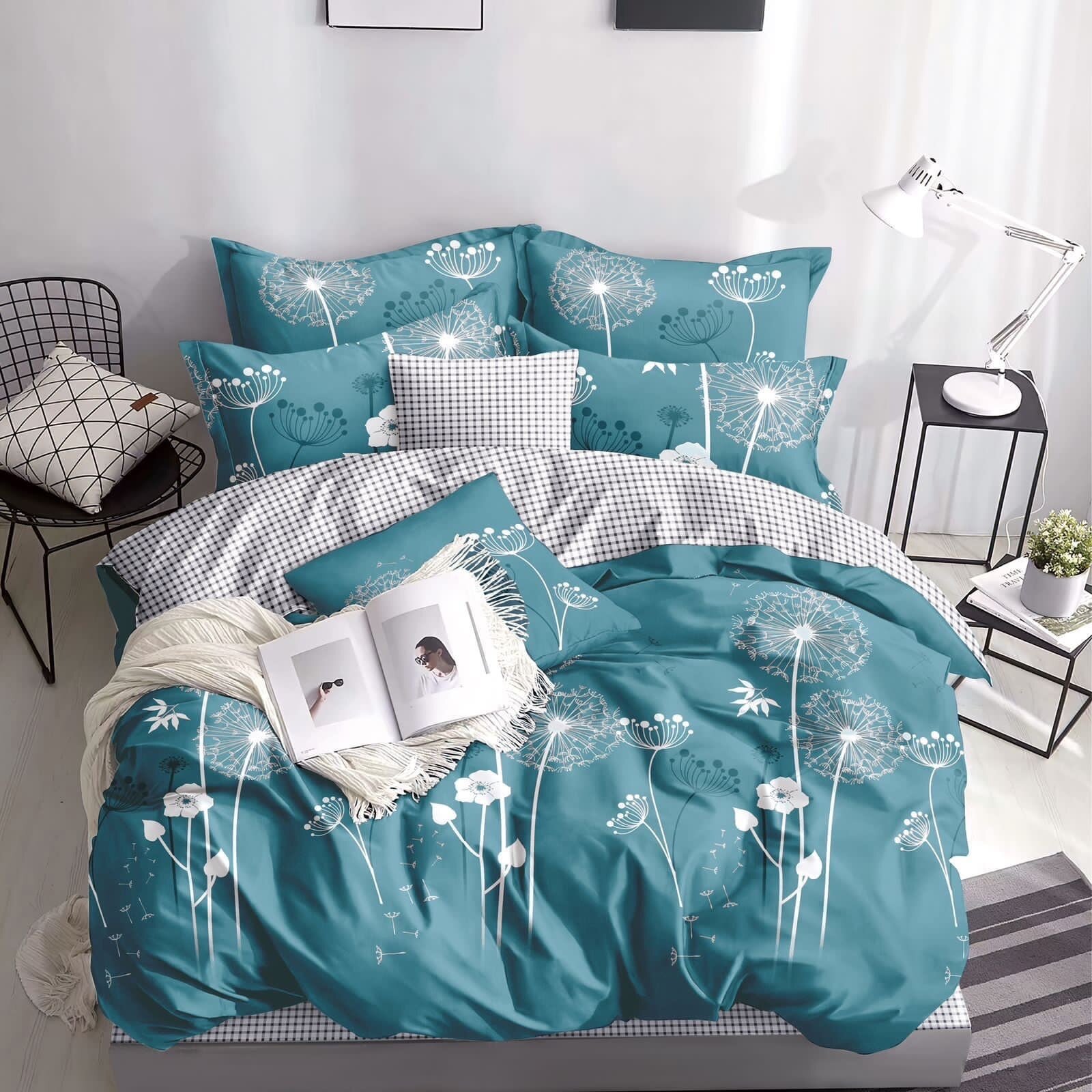 Комплект постельного белья 1.5-спальное – Одуванчики / Полуторный / пододеяльник 150x220 см. /простыня 150x220 см./ наволочки - 70x70 см. - 2 шт.