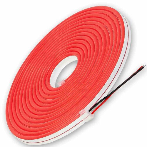 Гибкий неон LEDbeLED 12V 6х12mm 120led/m IP67, цвет свечения красный, 5 метров