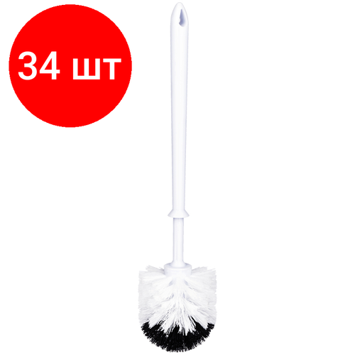 Комплект 34 шт, Ерш для унитаза OfficeClean, без подставки, пластик, бело-черный