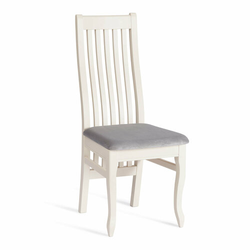 Стул для кухни TetChair Dolce с мягким сиденьем, массив дерева, 40х46х100см, 1шт, белый серый, белый
