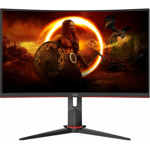 Монитор AOC 27" Gaming CQ27G2S черный/красный VA LED 1ms 16:9 HDMI матовая HAS Piv 250cd 178гр/178гр 2560x1440 165Hz DP QHD 5.4кг