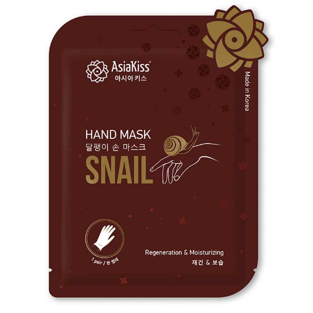 AsiaKiss Маска-перчатки интенсивно увлажняющая для рук SNAIL Regenerating & Moisturizing, с экстрактом слизи улитки, 27 г фото