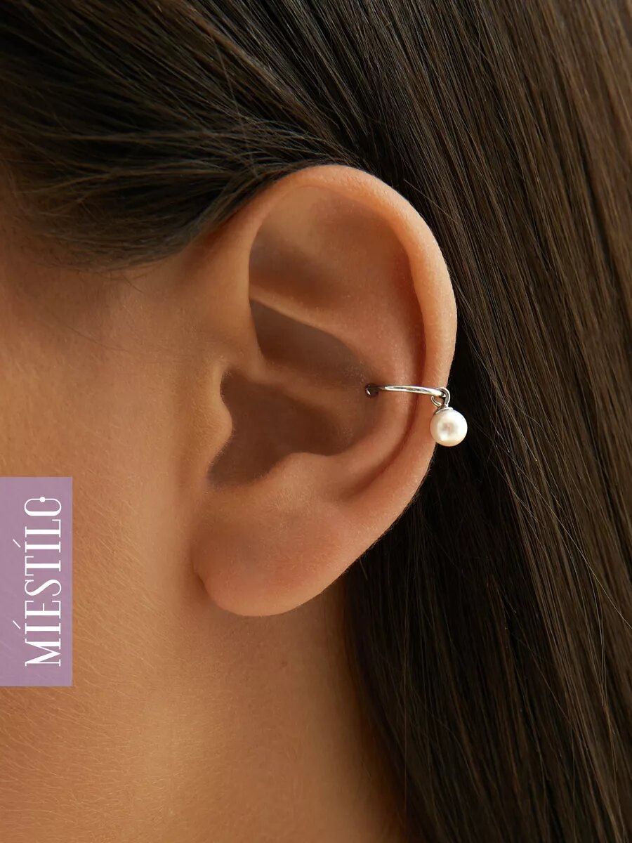 Кафф MIESTILO из серебра с натуральным жемчугом