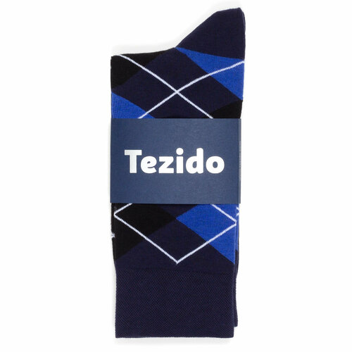 фото Носки tezido, размер 41-46, черный/синий/белый
