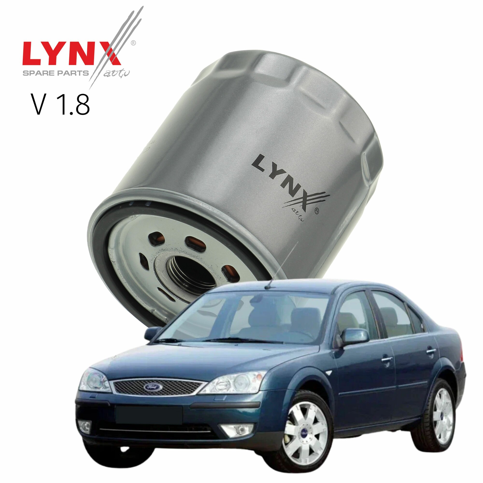 Фильтр масляный Ford Mondeo (3) 3 / Форд Мондео 2002 2003 2004 2005 2006 2007 V1.8 CHBA, CHBB / 1шт LYNXauto