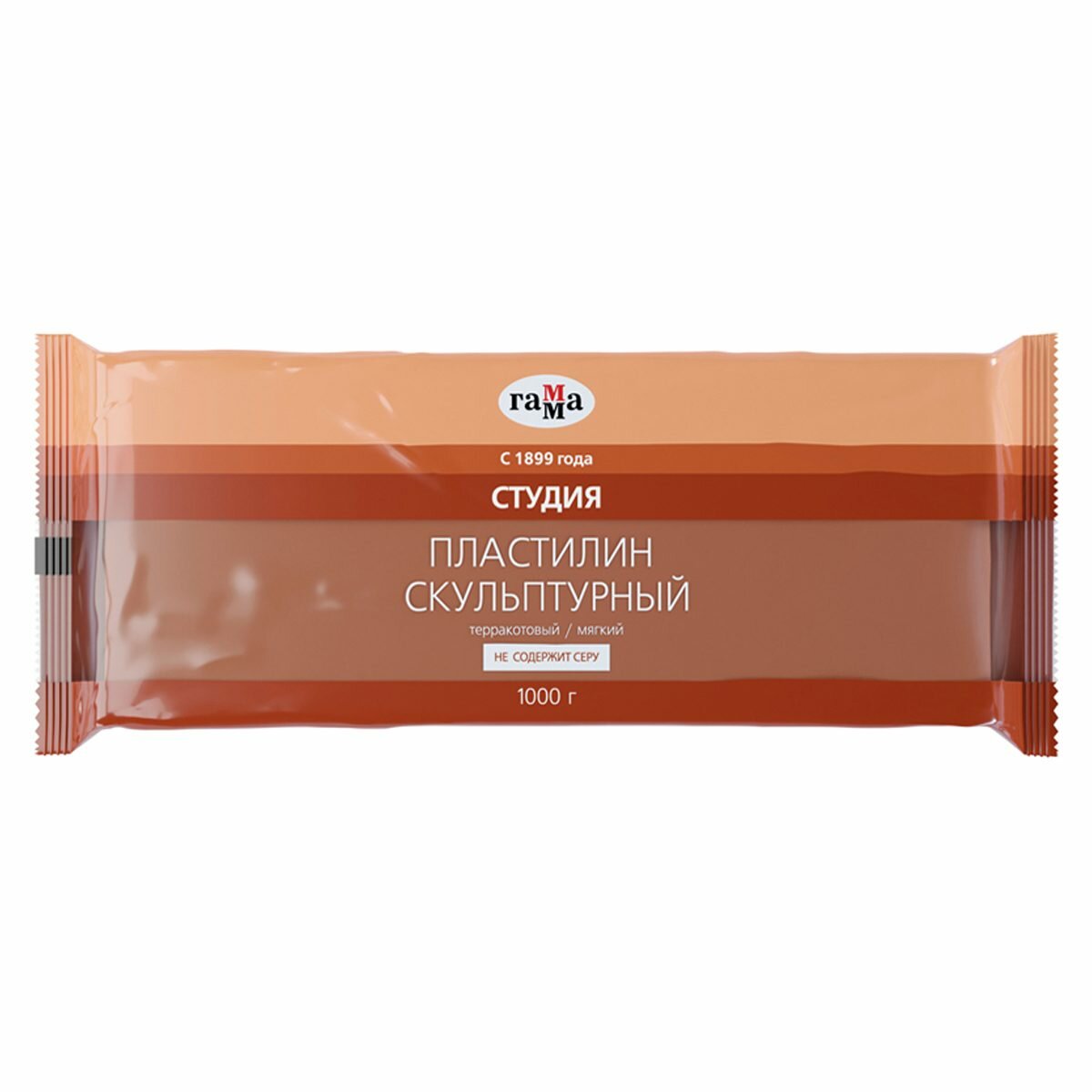 Пластилин скульптурный Гамма "Студия", терракотовый, мягкий, 1кг (2.80. Е100.004.3), 5шт.